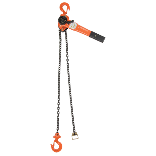 Lever Chain Hoist, 10' Lift, 1000 lbs. (0.5 tons) Capacity, Alloy Steel Chain OCP Construction Supplies