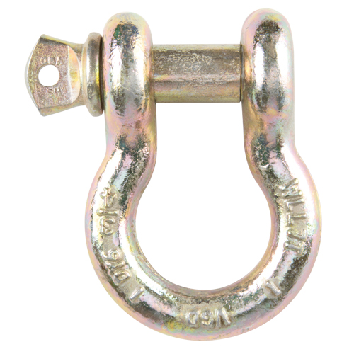 Screw Pin Anchor Shackle, 3/8", Screw Pin, Yellow Chromate Plated OCP Construction Supplies