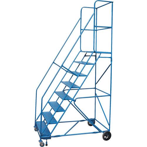 Escabeau roulant certifi&eacute; par la CSA avec pied verrouillable, 8 marches, Largeur de la marche 30", Hauteur de la plateforme 72", Acier OCP Construction Supplies