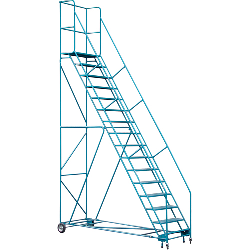 Escabeau roulant certifi&eacute; par la CSA avec pied verrouillable, 16 marches, Largeur de la marche 30", Hauteur de la plateforme 144", Acier OCP Construction Supplies