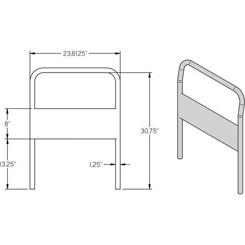 Poign&eacute;e chrom&eacute;e de 24" pour chariot &agrave; plateforme OCP Construction Supplies