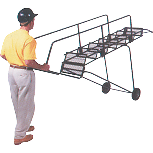 Fold-N-Store Rolling Ladders, 6 Steps, Perforated, 60" High OCP Construction Supplies