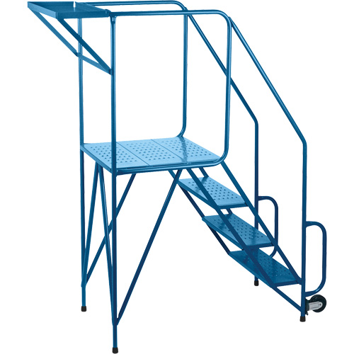 Mechanics/Maintenance Rolling Ladder, Steel, 4 Steps, 38" Platform Height OCP Construction Supplies