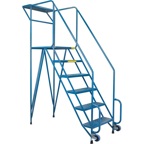 Mechanics/Maintenance Rolling Ladder, Steel, 6 Steps, 57" Platform Height OCP Construction Supplies