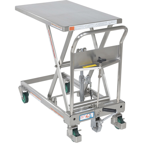 Hydraulic Scissor Lift Table, 31-1/2" L x 19-1/2" W, Stainless Steel, 550 lbs. Capacity OCP Construction Supplies