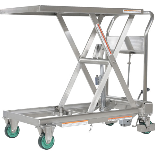 Hydraulic Scissor Lift Table, 31-1/2" L x 19-1/2" W, Stainless Steel, 550 lbs. Capacity OCP Construction Supplies