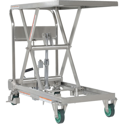 Hydraulic Scissor Lift Table, 31-1/2" L x 19-1/2" W, Stainless Steel, 550 lbs. Capacity OCP Construction Supplies