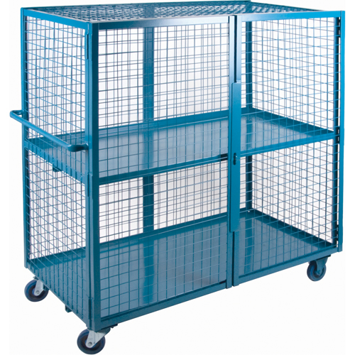 Chariot en treillis m&eacute;tallique, 2 niveaux, 63" lo x 32" la x 62,5" h, Cap. 1200 lb OCP Construction Supplies