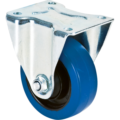 Roulette bleue, Fixe, 4" (101,6 mm), Caoutchouc, 350 lb (158,8 kg) OCP Construction Supplies