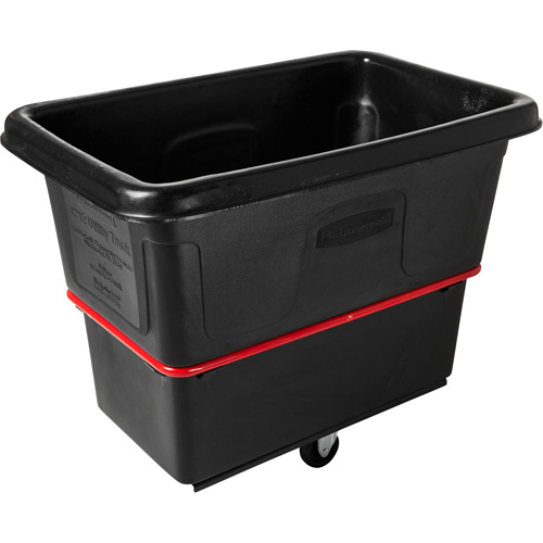 Heavy-Duty Utility Cube Truck, Black Recycled Plastic, 43-1/4" L x 28" W x 33-3/4" H, 12 cu. ft. Volume, 800 lbs. Capacity OCP Construction Supplies