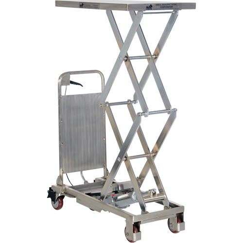 Manual Hydraulic Scissor Lift Table, 27-1/2" L x 17-3/4" W, Partial Stainless Steel, 220 lbs. Capacity OCP Construction Supplies