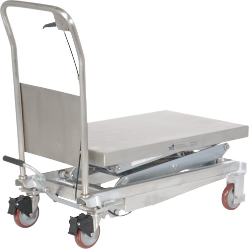 Manual Hydraulic Scissor Lift Table, 35-1/2" L x 20" W, Partial Stainless Steel, 800 lbs. Capacity OCP Construction Supplies