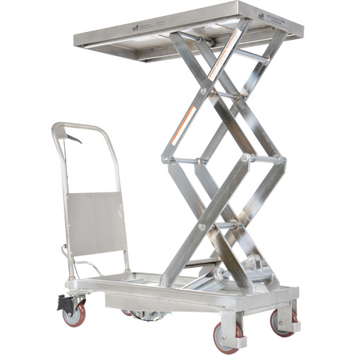 Manual Hydraulic Scissor Lift Table, 35-1/2" L x 20" W, Partial Stainless Steel, 800 lbs. Capacity OCP Construction Supplies
