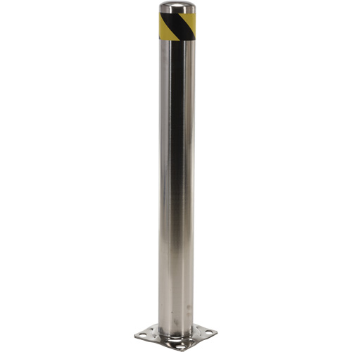 Safety Bollard, Stainless Steel, 42" H x 8" W, Silver OCP Construction Supplies
