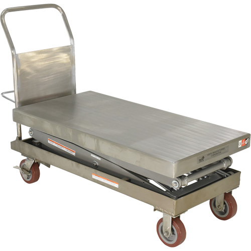 Manual Hydraulic Scissor Lift Table, 47-1/2" L x 24" W, Partial Stainless Steel, 1500 lbs. Capacity OCP Construction Supplies