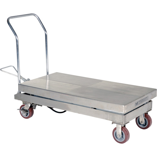 Manual Hydraulic Scissor Lift Table, 47" L x 24" W, Partial Stainless Steel, 2000 lbs. Capacity OCP Construction Supplies
