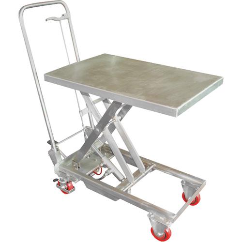 Manual Hydraulic Scissor Lift Table, 27-1/2" L x 17-3/4" W, Stainless Steel, 200 lbs. Capacity OCP Construction Supplies