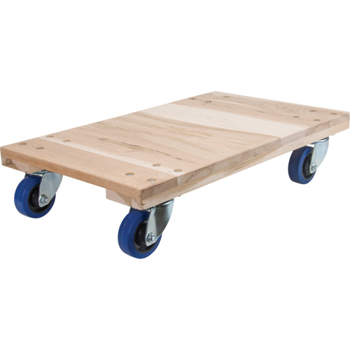 Medium-Duty Solid Wood Dollies, Polyolefin Wheels, 900 lbs. Capacity, 18" W x 30" D x 7" H OCP Construction Supplies