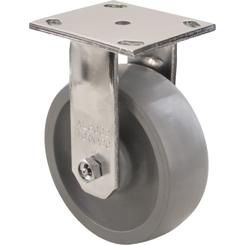 Max9 Caster, Rigid with Brake, 6" (152.4 mm), Envirothane Grey-WOW, 1100 lbs. (498.95 kg.) OCP Construction Supplies