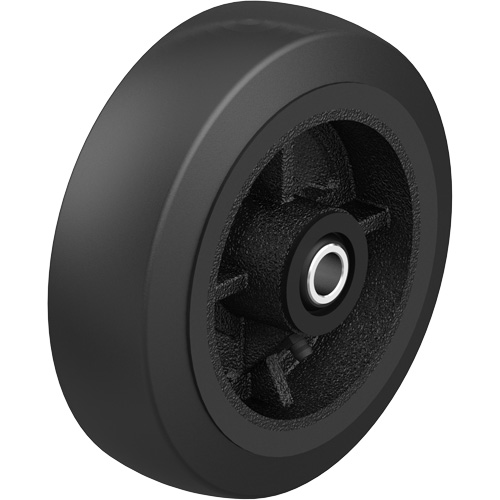 Black Rubber on Black Cast Iron Core Wheel, 12" (304.8 mm) Dia. x 2-1/2" (64 mm) W, 396.8 lbs. (180 kg) Capacity OCP Construction Supplies