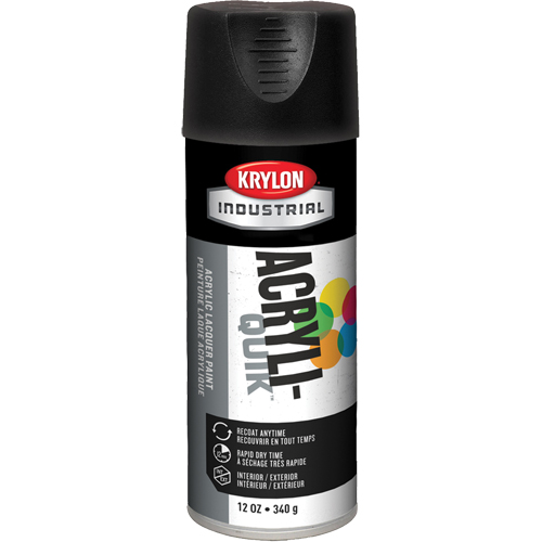 Industrial Acryli-Quik Lacquer, Black, Ultra-Flat, 12 oz., Aerosol Can OCP Construction Supplies