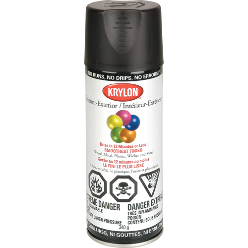 Industrial Acryli-Quik Lacquer, Black, Semi-Flat, 12 oz., Aerosol Can OCP Construction Supplies