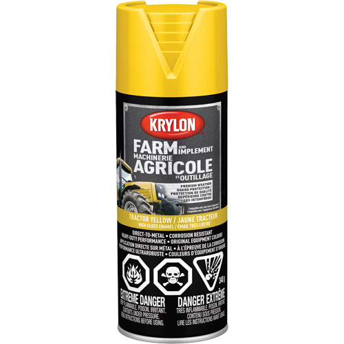 Farm & Implement Spray Paint, John Deere Yellow, High-Gloss, 12 oz., Aerosol Can OCP Construction Supplies