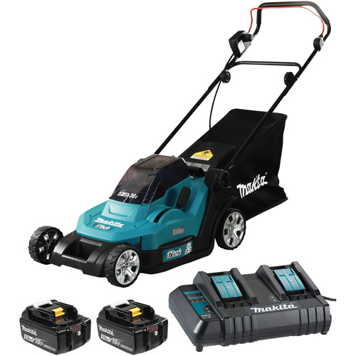 36V 5.0 Ah LXT Lawn Mower Kit, Push Walk-Behind, Battery Powered, 17" Cutting Width OCP Construction Supplies