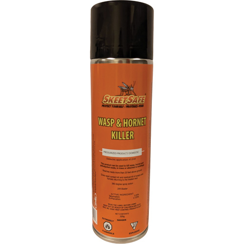 SkeetSafe&reg; Wasp & Hornet Spray, 350 g, Aerosol Can, Solvent Base OCP Construction Supplies