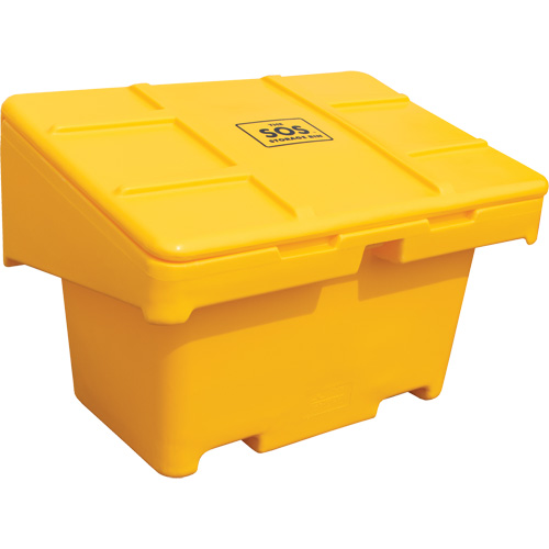 Contenants pour sel & sable SOS, Avec Moraillon, 42" x 29" x 30", 11 pi³, Jaune OCP Construction Supplies
