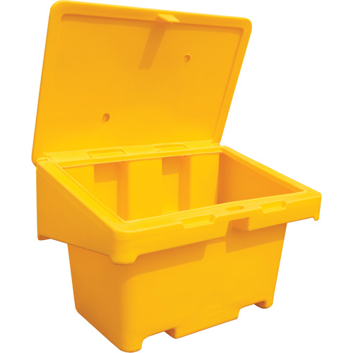 Contenants pour sel & sable SOS, Avec Moraillon, 42" x 29" x 30", 11 pi³, Jaune OCP Construction Supplies
