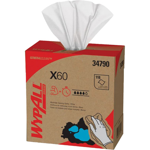 Chiffons X60 WypAll, Tout usage, 16-3/4" lo x 8-3/8" la OCP Construction Supplies