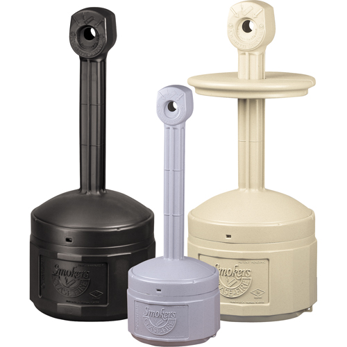 Smokers Cease-Fire&reg; Cigarette Butt Receptacle, Free-Standing, Plastic, 1 US gal. Capacity, 30" Height OCP Construction Supplies