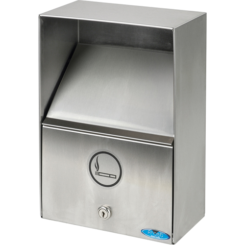 Smoking Receptacles, Wall-Mount, Stainless Steel, 3.3 Litres Capacity, 13-1/2" Height OCP Construction Supplies