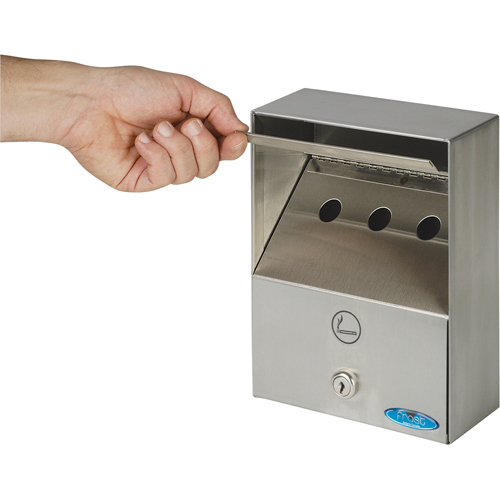 Smoking Receptacles, Wall-Mount, Stainless Steel, 1 Litres Capacity, 9" Height OCP Construction Supplies