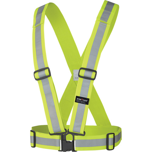 5592 Elastic Safety Harness, High Visibility Lime-Yellow, Silver Reflective Colour, One Size OCP Construction Supplies