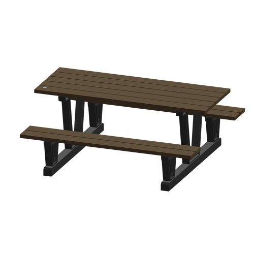 Recycled Plastic Outdoor Picnic Tables, 72" L x 60-5/16" W, Walnut OCP Construction Supplies