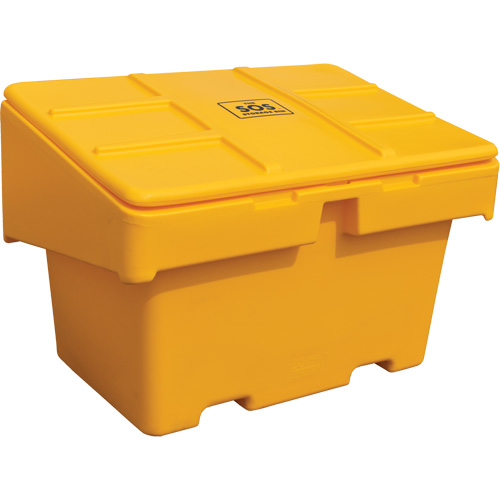Contenants pour sel & sable SOS, Avec Moraillon, 48" x 33" x 34", 18,5 pi³, Jaune OCP Construction Supplies