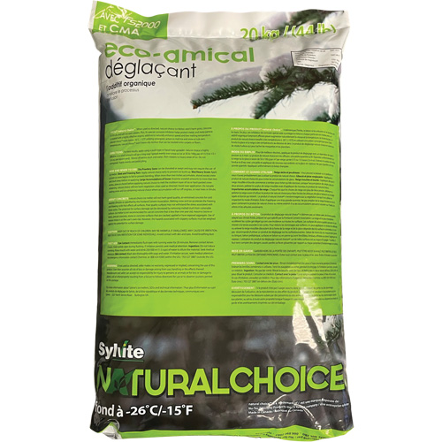 Natural Choice Ice Melters, Bag, 44 lbs.(20 kg), -26°C (-14.8°F) Melting Point OCP Construction Supplies