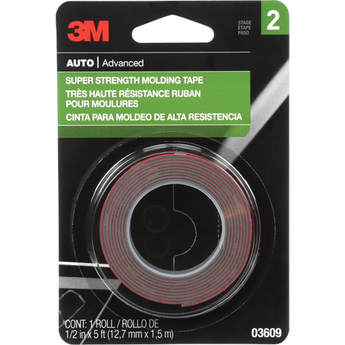 Super Strength Molding Tape, 1.52 m (5') L x 12.7 mm (1/2") W, 46 mils, Acrylic OCP Construction Supplies