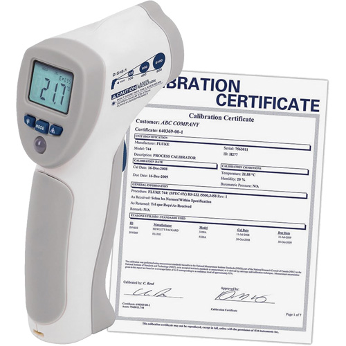 Food Service Infrared Thermometer with Calibration Certificate, -4°- 392° F ( -20° - 200° C )/-58°- 4° F ( -50° - -20° C ), 8:1, Fixed Emmissivity OCP Construction Supplies