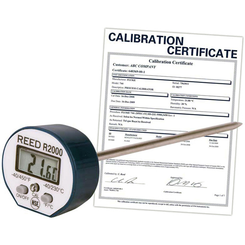 Thermom&egrave;tre avec certificat de calibration, Contact, Num&eacute;rique, -40-450°F (-40-230°C) OCP Construction Supplies