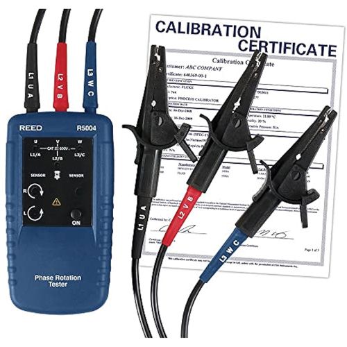 Phase and Motor Rotation Tester with Calibration Certificate OCP Construction Supplies