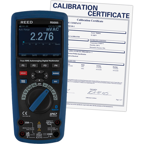 True RMS Industrial Multimeter with Calibration Certificate, AC/DC Voltage, AC/DC Current OCP Construction Supplies