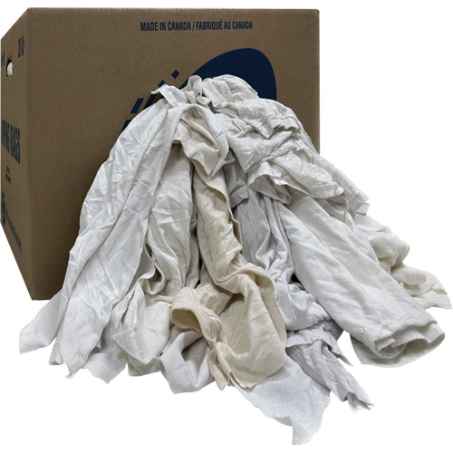 Boîte de chiffons d'essuyage, Ganzie, Blanc, 20 lb OCP Construction Supplies