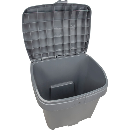 Bacs d'entreposage pour sel & sable, Avec Moraillon, 21" x 27" x 26", 4,24 pi³, Gris OCP Construction Supplies