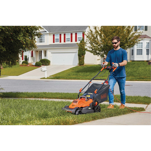 Lawn Mower with Comfort Grip Handle, Push Walk-Behind, Electric, 15" Cutting Width OCP Construction Supplies