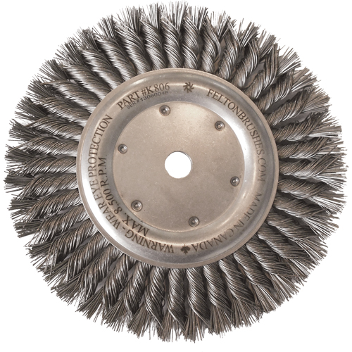 Brosses m&eacute;talliques &agrave; touret, Dia. 8", Fils 0,014", Arbre 5/8"-11, Acier OCP Construction Supplies