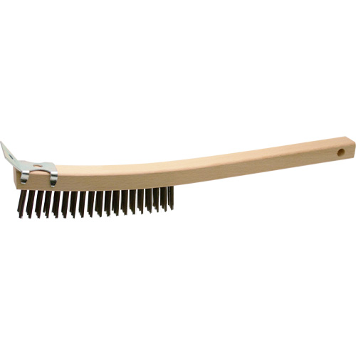Scratch Brush With Scraper, Steel, 3 x 19 Wire Rows, 13" Long OCP Construction Supplies