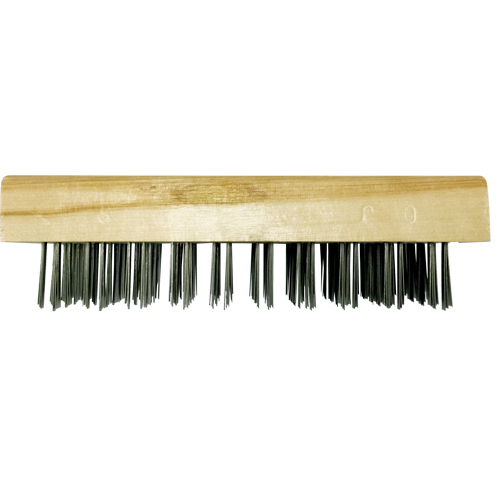 Flat Wire Butcher Block Brushes, Flat Steel Wire, 5 x 10 Wire Rows, 7-5/8" Long OCP Construction Supplies